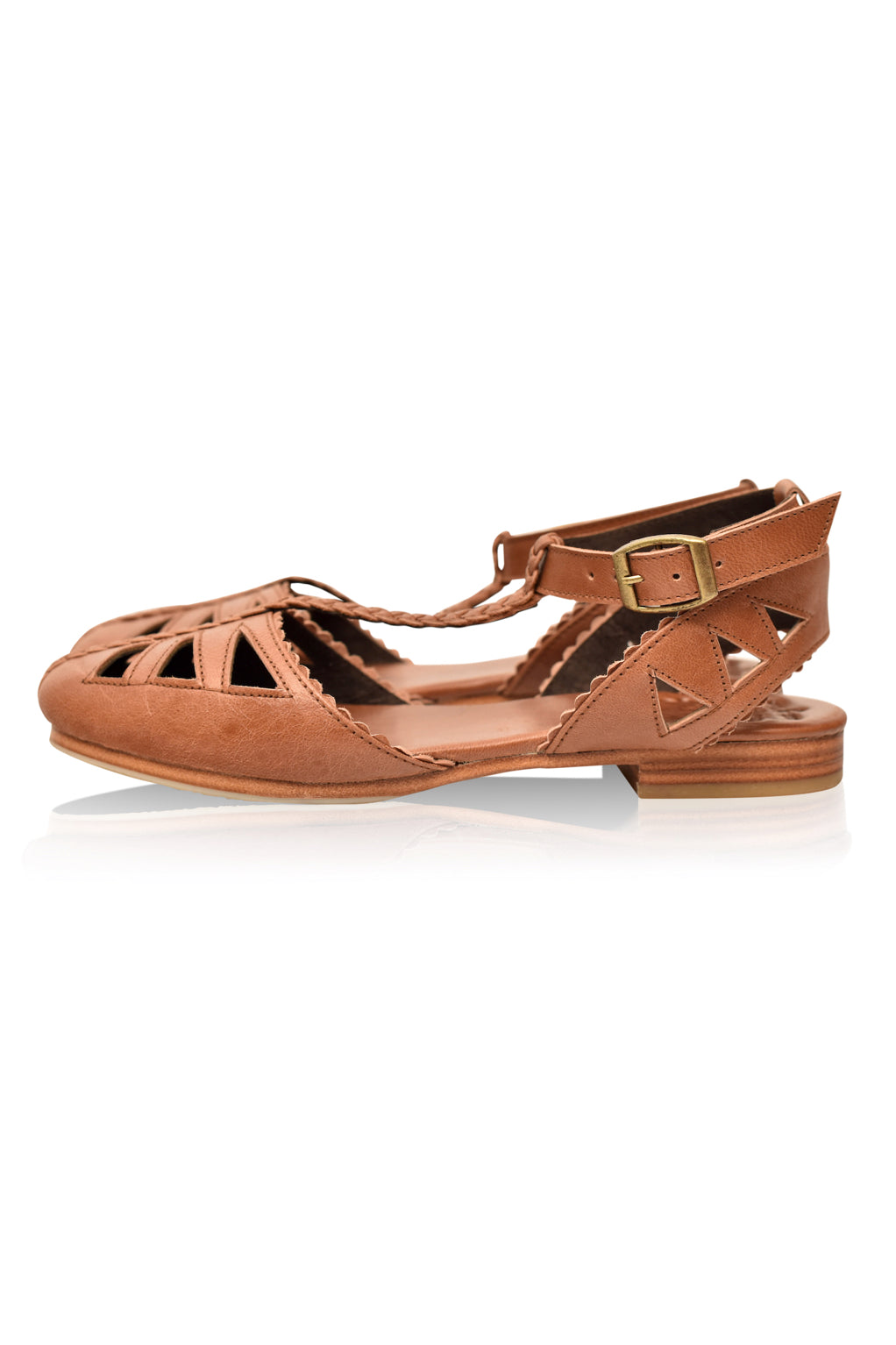 Bounty T-strap Leather Sandals-8